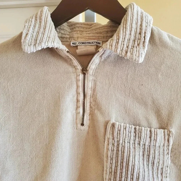 NU Construction Tan Mixed Corduroy Pullover Size Small - Picture 4 of 5